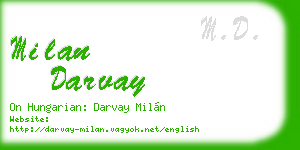 milan darvay business card
