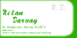 milan darvay business card